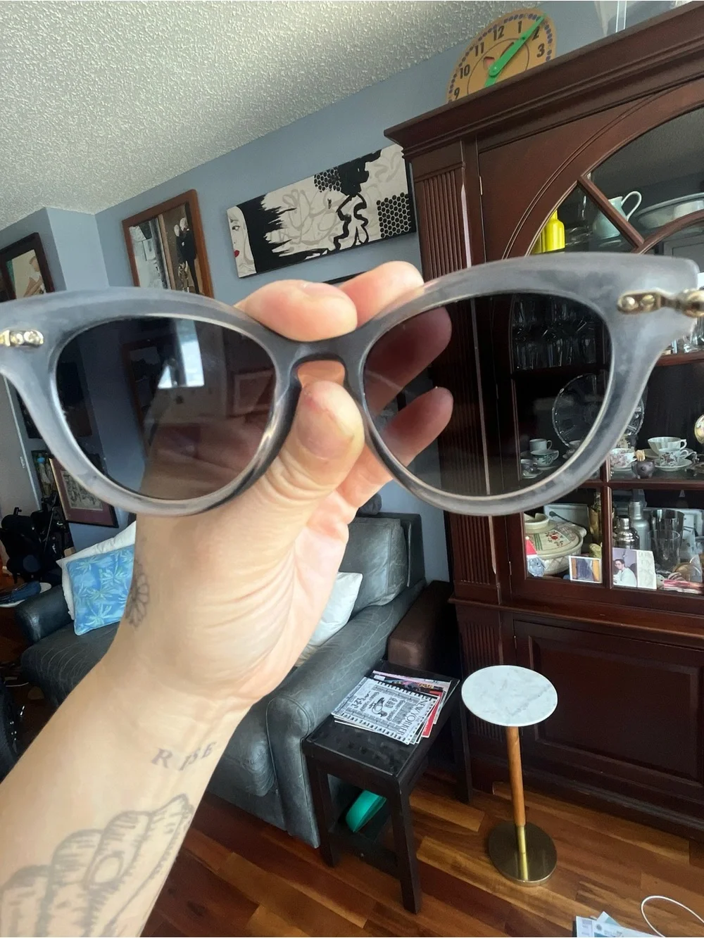 2019 Valentino 4017 Black/Crystal/Smoke Gradient Cat-Eye Women's Sunglasses